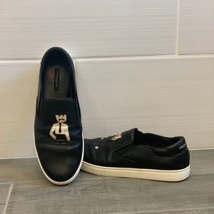 Dolce & Gabbana Leather Family Slip On Sneakers